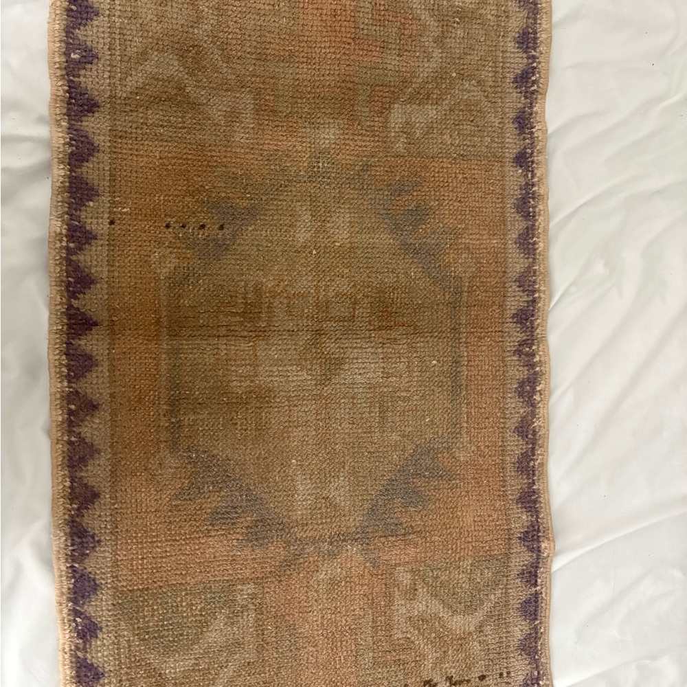 Vintage Turkish Rug with Purple Accents